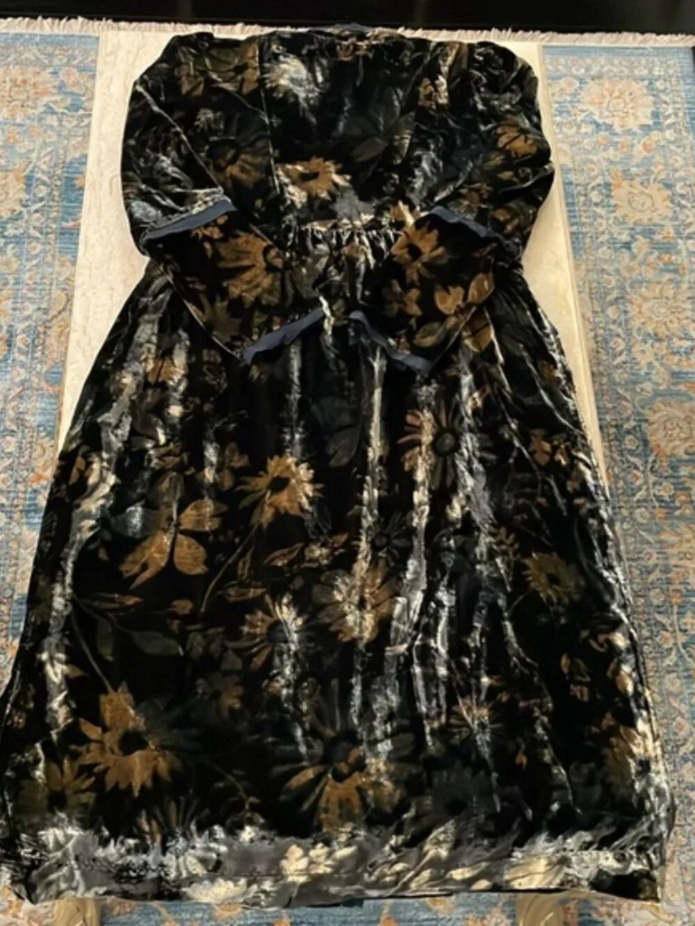 NWOT Gorgeous Free People Hazel Puff Shoulder Velvet Duster Coat. S - Picture 9 of 14